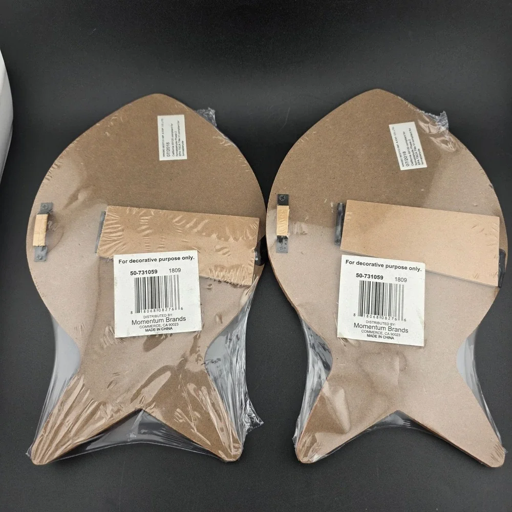 Fish Photo Frame Meow Clip Set of 2 Momentum Brands 4x4 Brown NEW Pet Memories